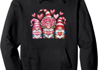 FUNNY GNOME TRIO VALENTINES DAY Pullover Hoodie