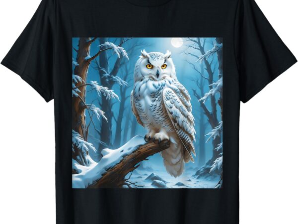 Fantasy owl snow tree t-shirt