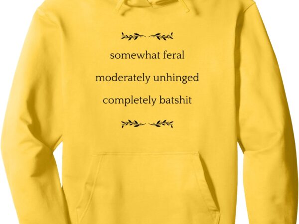 Feral unhinged batshit crazy office sarcasm pullover hoodie t shirt graphic design