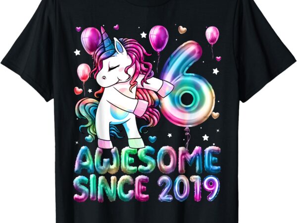 Flossing unicorn 6 year old 6th birthday girl unicorn party t-shirt