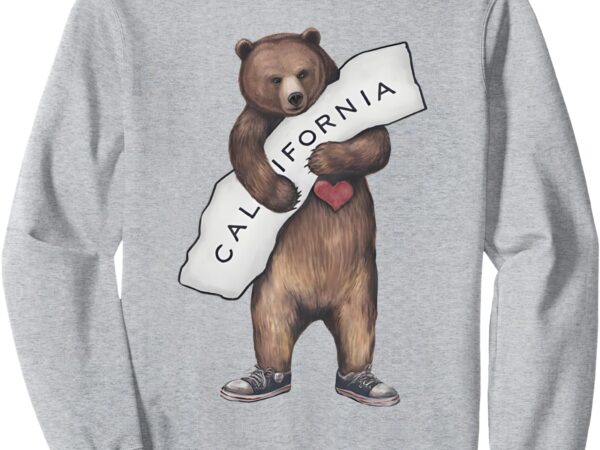 California strong retro vintage grizzly bear for men women sweatshirt