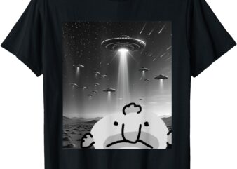 Funny Blobfish Selfie UFOs Ailen Retro Men Women Graphic Tee T-Shirt