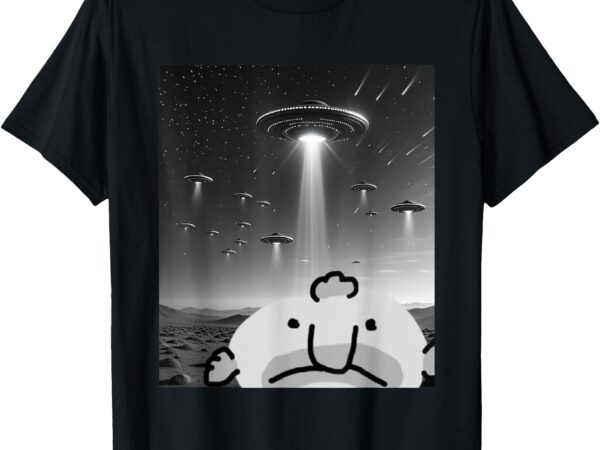 Funny blobfish selfie ufos ailen retro men women graphic tee t-shirt