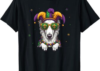 Funny Borzoi Mardi Gras Festival Carnival Womens Mens Kids T-Shirt