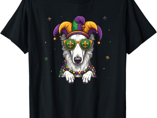 Funny borzoi mardi gras festival carnival womens mens kids t-shirt