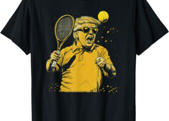 Funny Donald Trump Tennis Lovers Graphics Tennis Dad T-Shirt