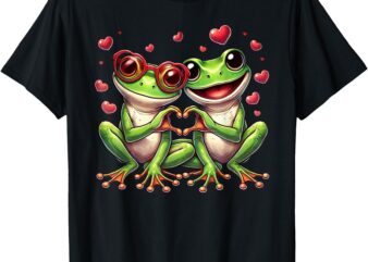 Funny Frog Heart Sign Valentine Frog Womens Mens Kids T-Shirt