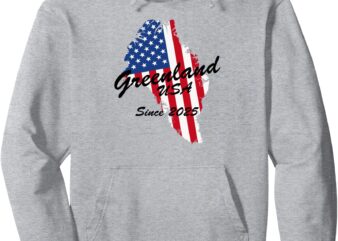 Funny Greenland USA Greenland Map American Flag Since 2025 Pullover Hoodie