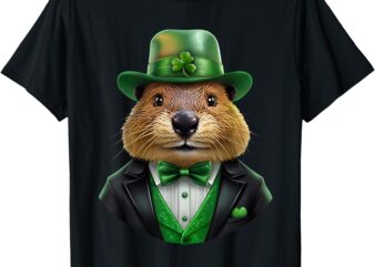 Funny Groundhog Leprechaun Ground hog Day St Patrick’s Day T-Shirt