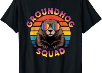 Funny Groundhog Squad Happy Groundhog Day 2025 T-Shirt