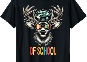 Funny Happy 100th Day 100 Days Of School Deer Girl Boy Kids T-Shirt