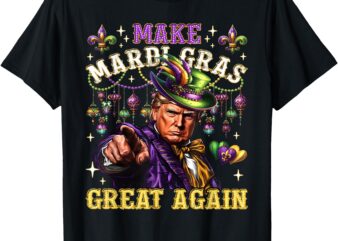 Funny Mardi Gras Donald Trump Mardi Gras American Flag T-Shirt