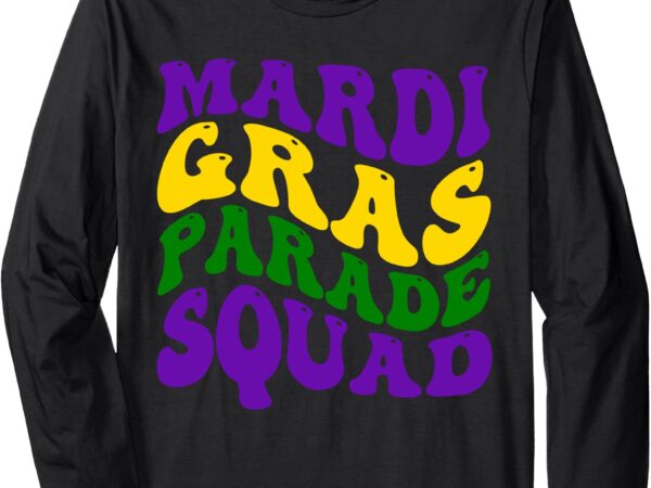 Funny mardi gras parade squad tees crawfish jester beads long sleeve t-shirt