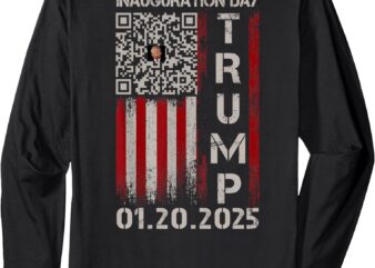 Funny QR President Trump Inauguration Day 2025 Dancing Code Long Sleeve T-Shirt