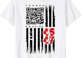 Funny QR Scan Me President 45_47 Trump Dancing Code Apparel T-Shirt