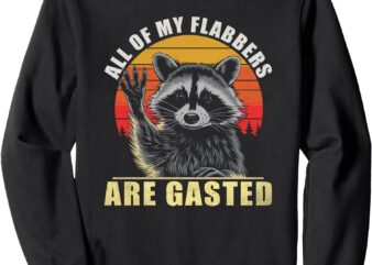 Funny Raccoon All Of My Flabbers Are Gasted Vintage Meme Sweatshirt