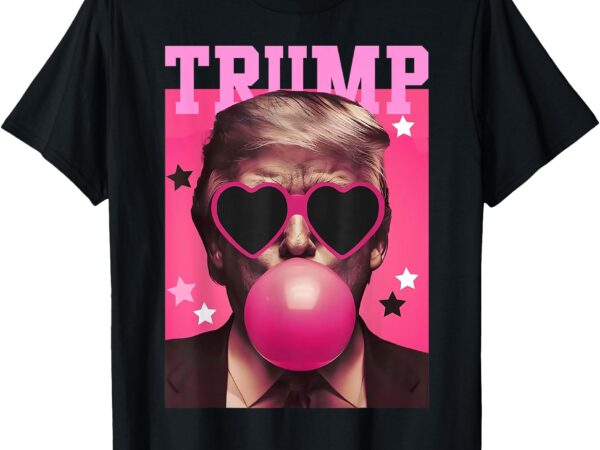 Funny trump bubble gum pink sunglass heart t-shirt