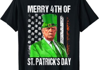 Funny Trump Leprechaun Hat Merry 4th Of St Patrick’s Day T-Shirt