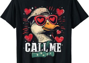 Funny Valentines Call Me Mallard Duck Hunting Boys Kids T-Shirt