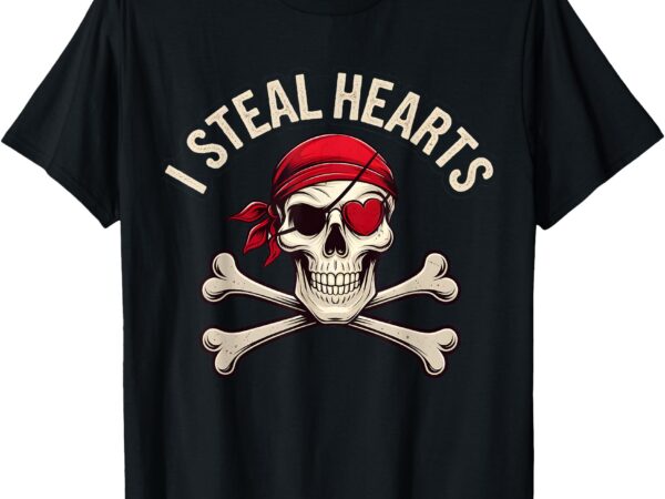 Funny valentines day pirate i steal hearts toddler boys kids t-shirt