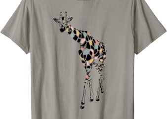 Funny giraffe colourfull wildlife wild animal T-Shirt