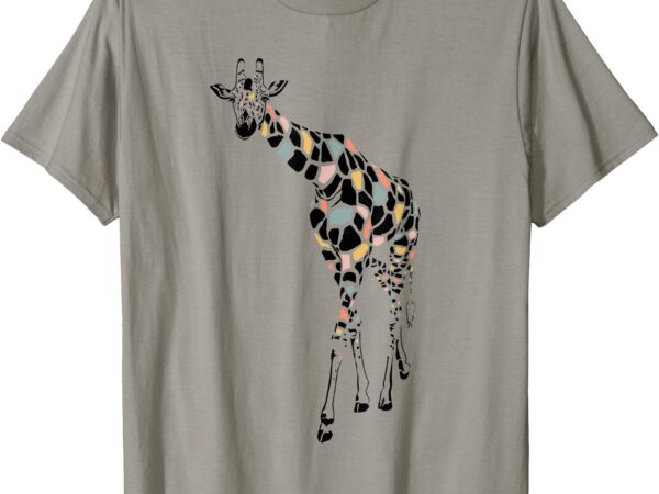 Funny giraffe colourfull wildlife wild animal t-shirt