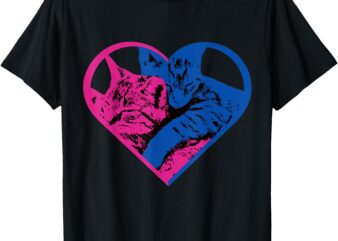 Funny heart Cat Lovers Tv for women girl T-Shirt