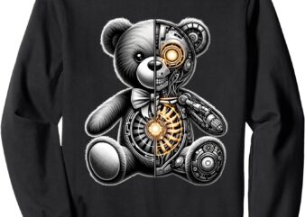 Futuristic Cyborg Teddy Bear in MRI Scan Sweatshirt