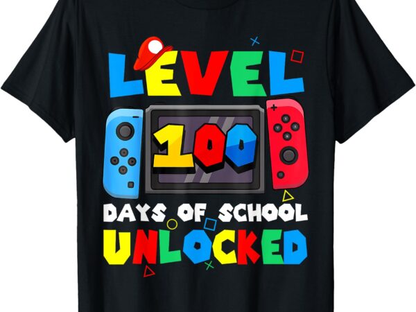 Game controller level 100 days of school unlocked boys t-shirt