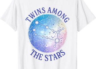 Gemini Constellation Star Map Astrology Horoscope Celestial T-Shirt