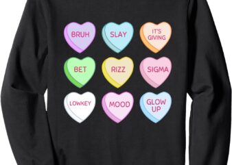 Gen Z Lingo Teacher Sweatshirt Conversation Heart Valentines Sweatshirt