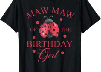 Grandma Bug Shirt Ladybug Maw Maw of the Birthday Girl Shirt T-Shirt