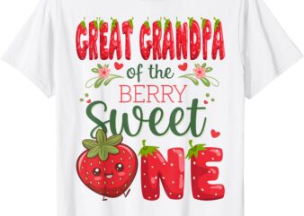 Great Grandpa Of The Berry Sweet One 1St Birthday Strawberry T-Shirt