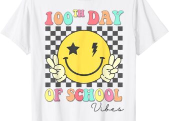 Groovy 100th Day of School Vibes Cute 100 Days of School T-Shirt