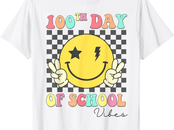 Groovy 100th day of school vibes cute 100 days of school t-shirt