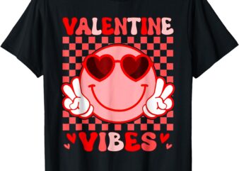 Groovy Valentine Vibes Valentines Day Shirts For Girl Womens T-Shirt