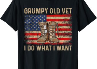 Grumpy Old Vet I Do What I Want Funny Military Veteran T-Shirt