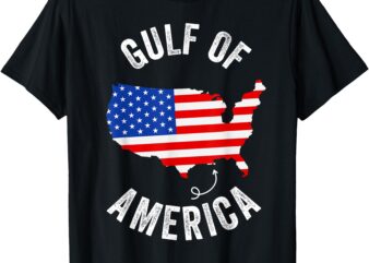 Gulf of USA America Funny Gulf of Mexico USA Flag Map July 4 T-Shirt