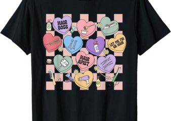 Hairstylist Valentines Day Beauty Hair Stylist Salon Hearts T-Shirt