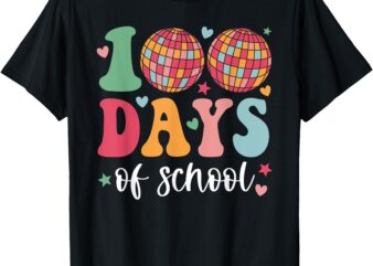 Happy 100 Days of School Retro Disco 100th Day of School T-Shirt