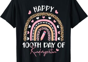 Happy 100th Day Of Kindergarten 100 Days Of School Teacher T-Shirt