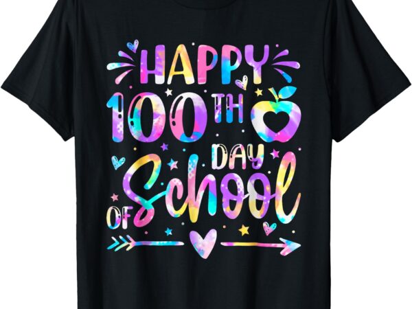 Happy 100th day of school tie dye rainbow 100 days smarter t-shirt