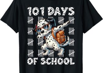 Happy 101 Days Of School Funny Dabbing Dog Student Teacher T-Shirt