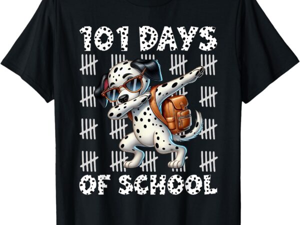 Happy 101 days of school funny dabbing dog student teacher t-shirt