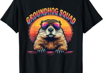 Happy Groundhog Day 2025 Funny Groundhog Squad T-Shirt