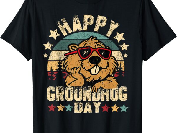 Happy groundhog day ground hog with animal lover t-shirt