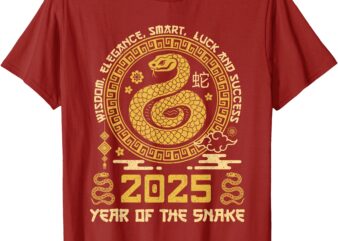 Happy Lunar Chinese New Year Of The Snake 2025 Zodiac T-Shirt