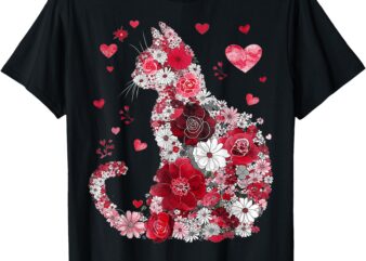 Happy Meowentine’s Day Funny Girls Cat Valentines Day Women T-Shirt