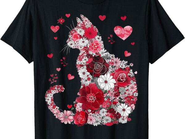 Happy meowentine’s day funny girls cat valentines day women t-shirt