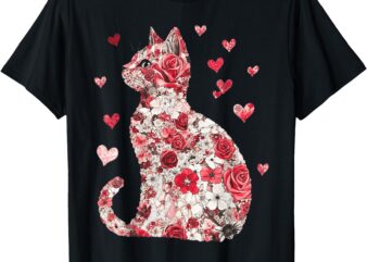 Happy Meowentine’s Day Girls Cat Valentine’s Day Women T-Shirt